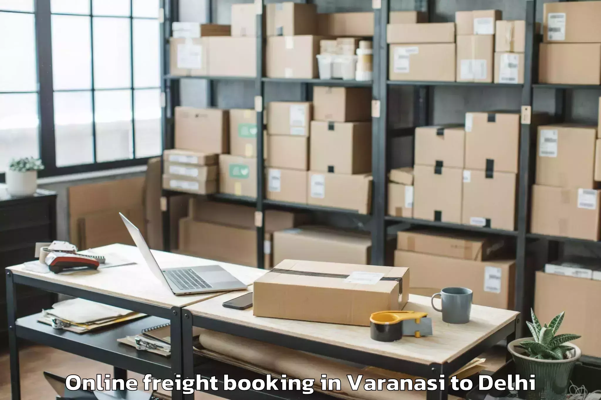 Varanasi to Connaught Place Online Freight Booking